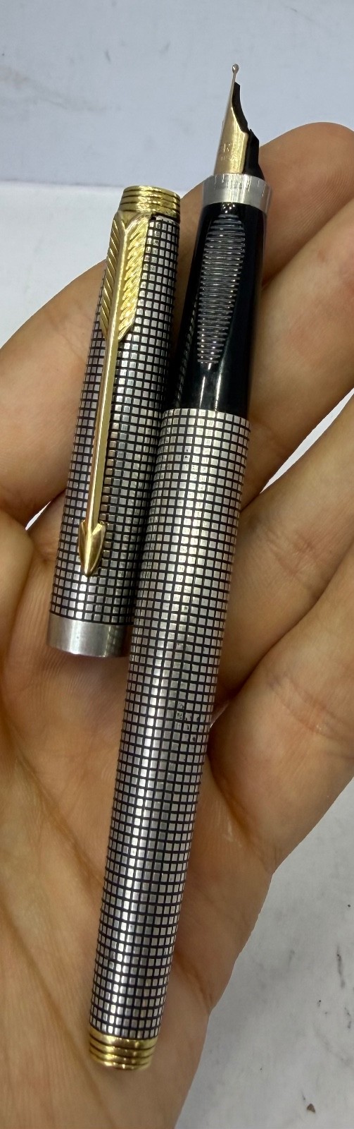 Vintage flawless Sterling silver Parker 75 14K gold nip