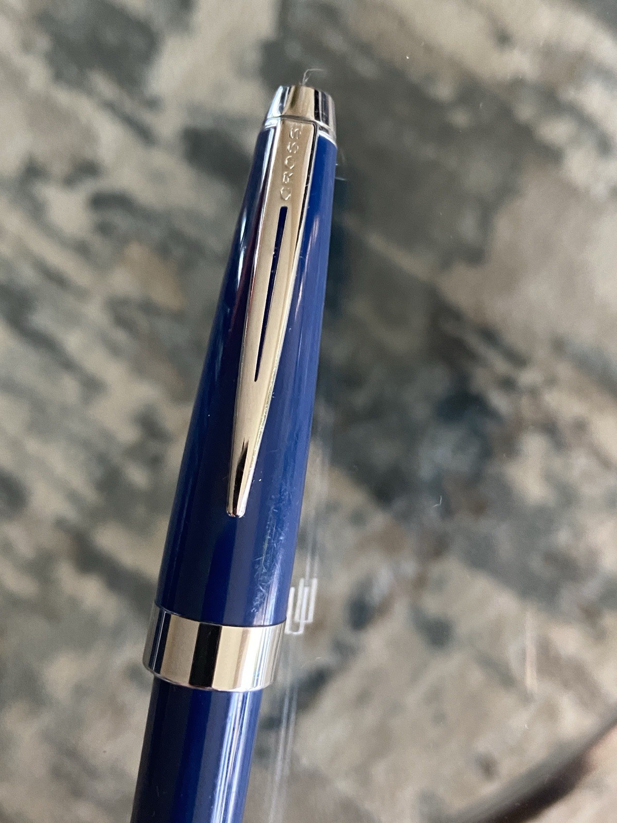 CROSS Matte Blue & Chrome Fountain Pen Vintage