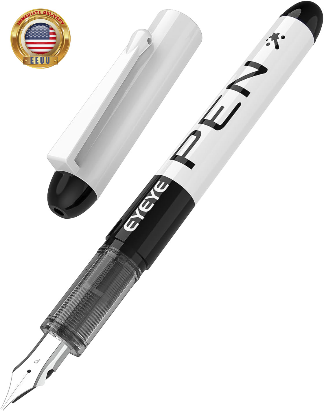 Fountain Pens for Writing, 8 Pack Assorted Colors Fine Point Disposable Fountain