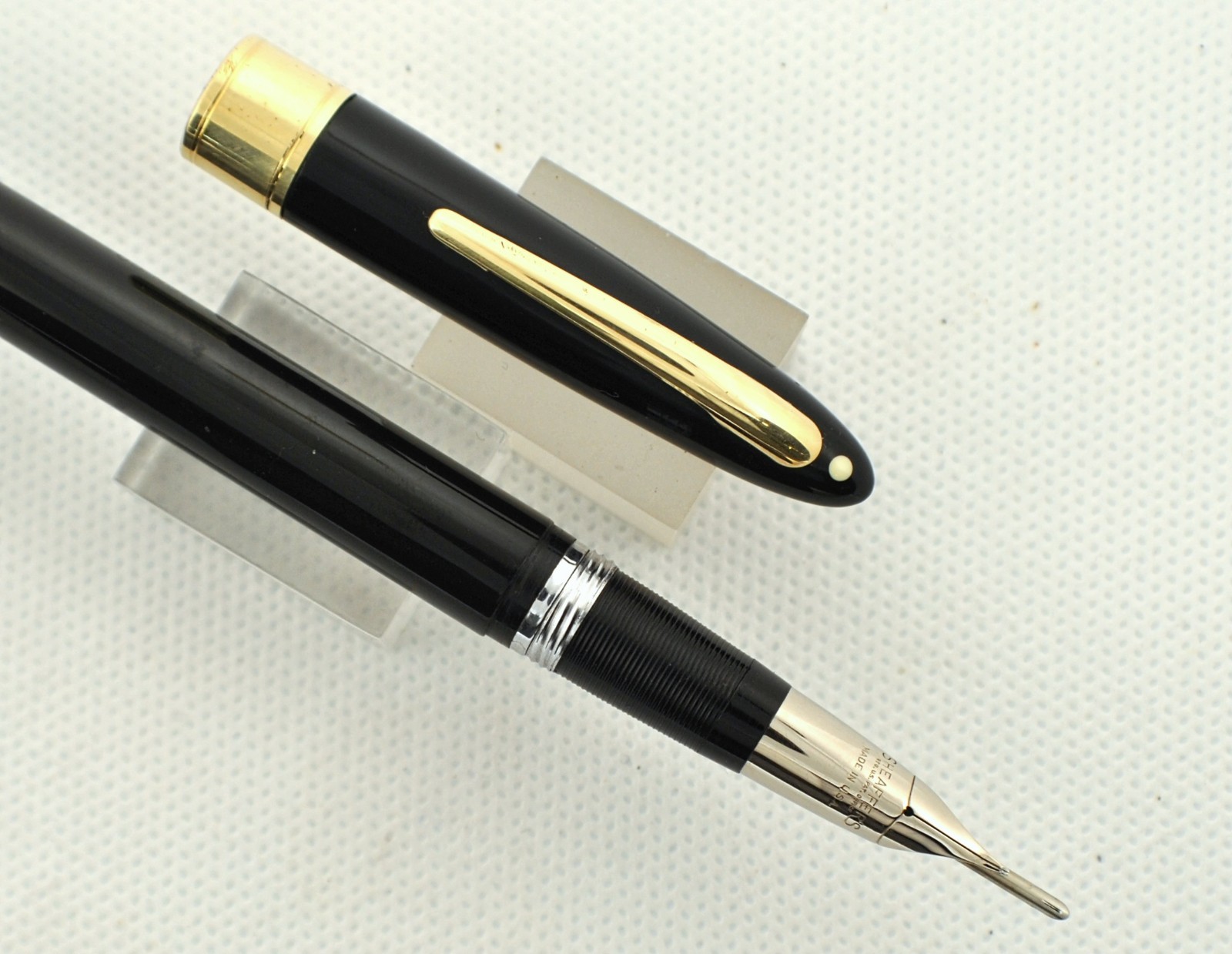 Very Nice Black Snorkel Statesman, Fine Point Palladium Triumph Nib, RESTORED