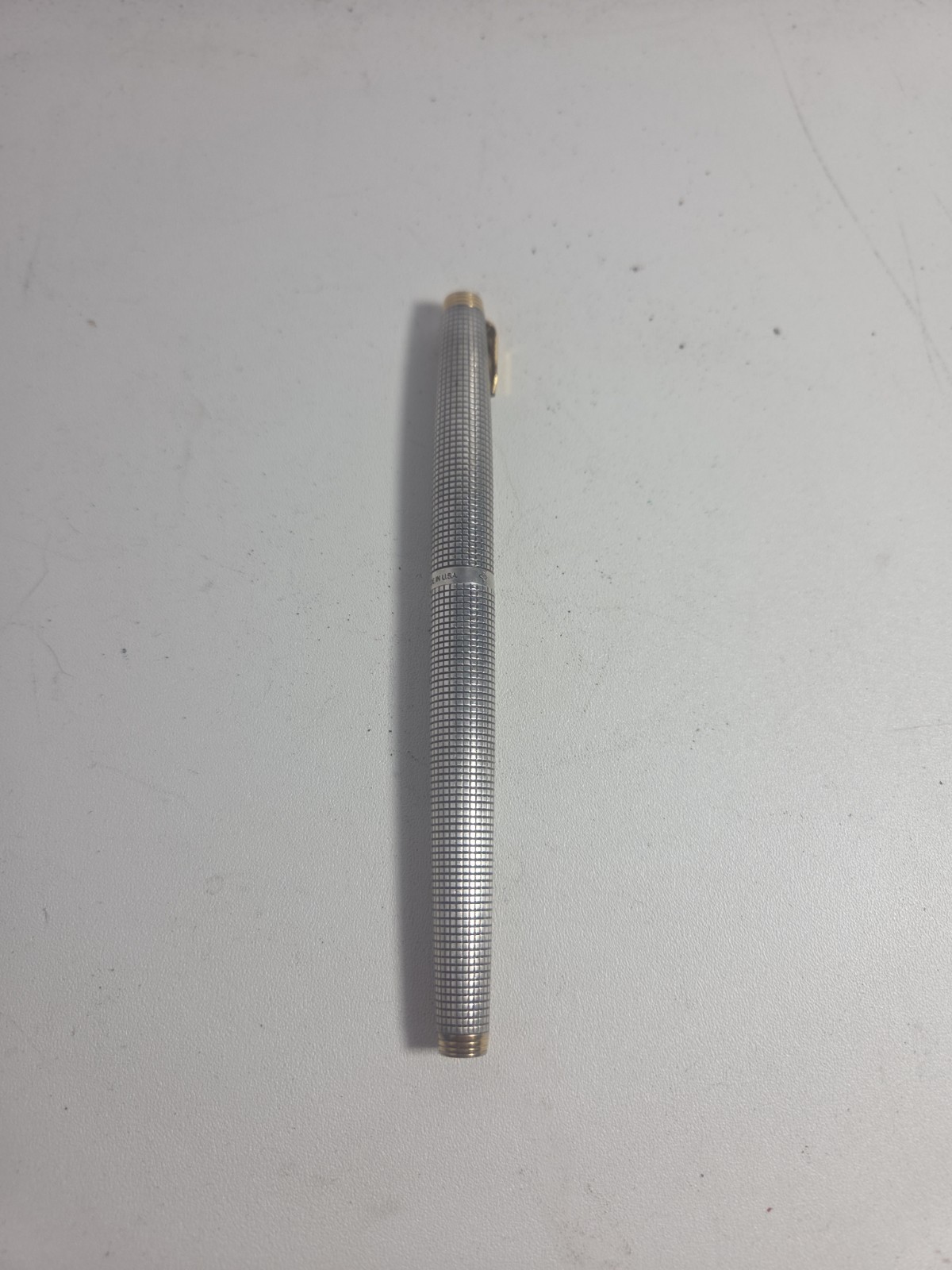vintage parker sterling fountain pen 14 K Nib ( Broken Clip Please See Pics)