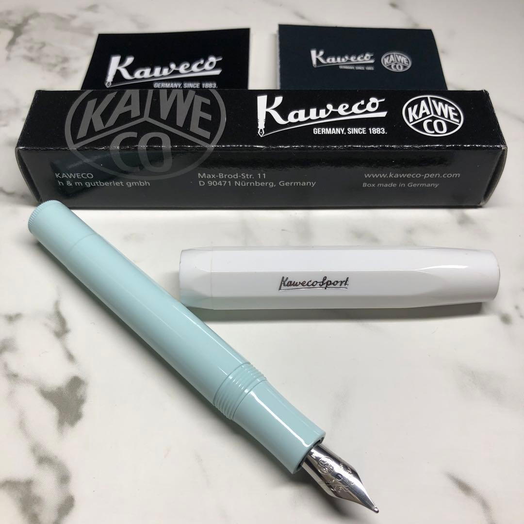 Kaweco Sport Fountain Pen Mint & White Two-Tone Nib Medium M New