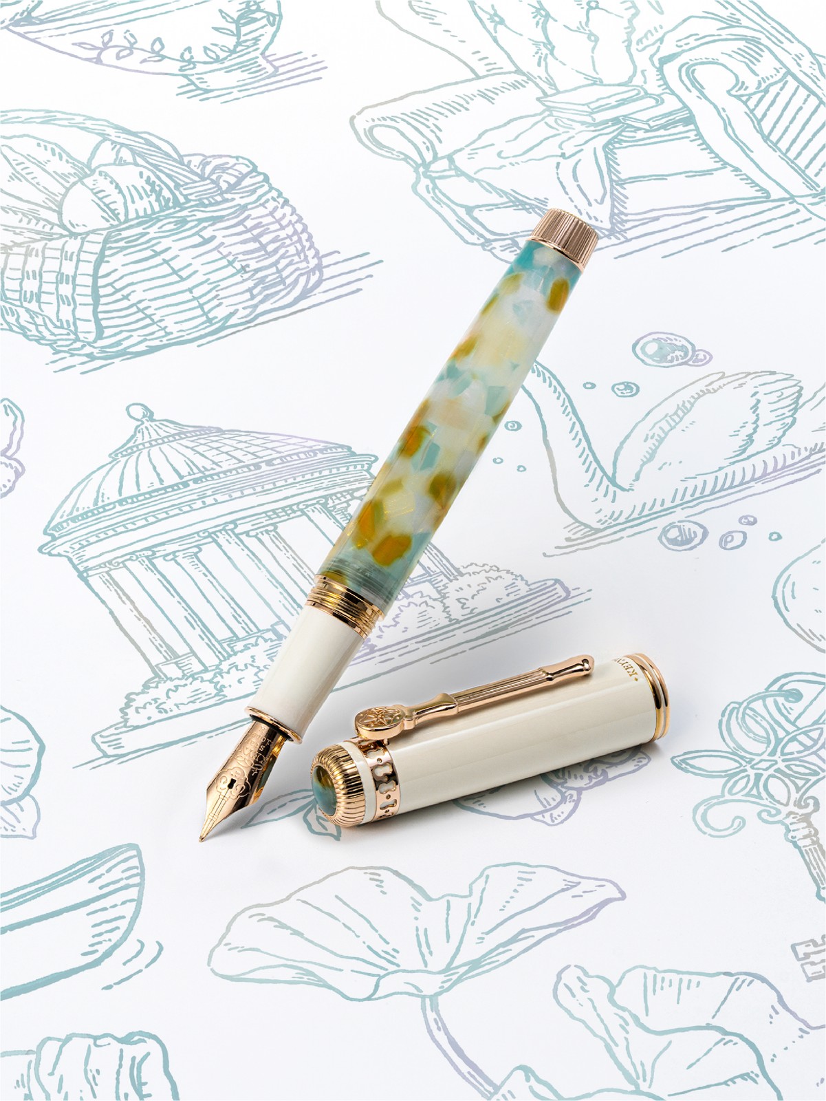 Dominant Industry Keyno Fountain Pen in Serenity – Extra Fine Point – NEW in Box