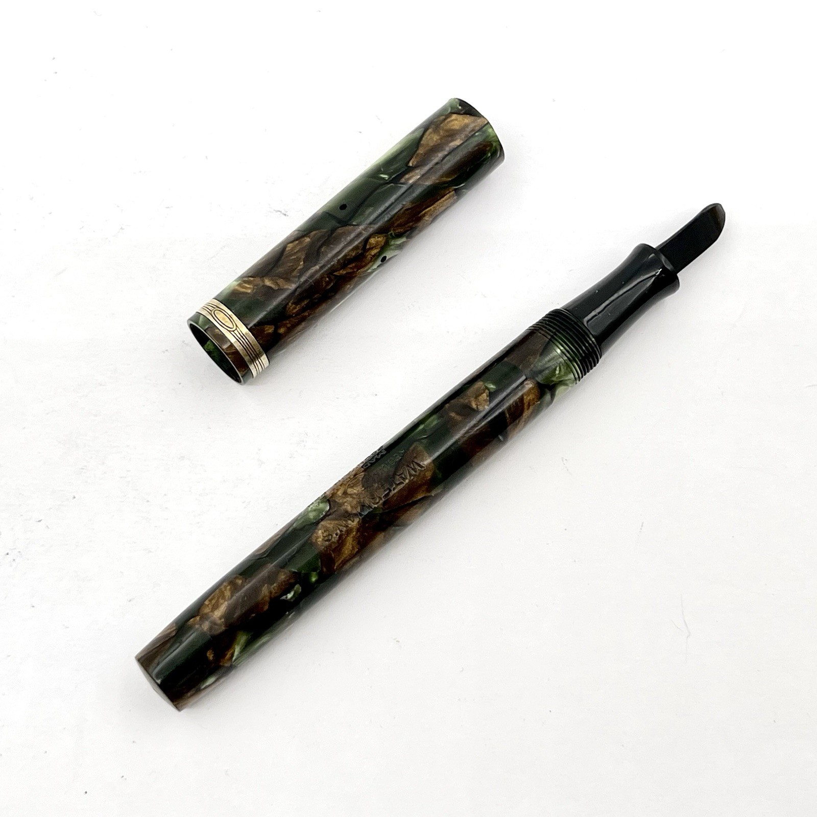 Waterman 94 Moss Agate Fountain Pen w/o Nib – Sold as is!
