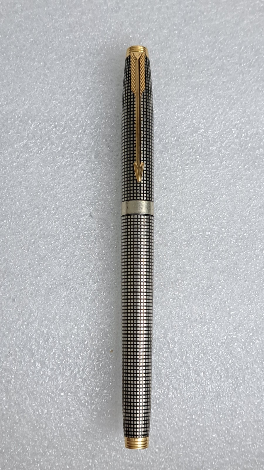 Vintage Parker 75 Cisele Sterling Silver FP 18K Nib France 1991 IU Oblique Broad