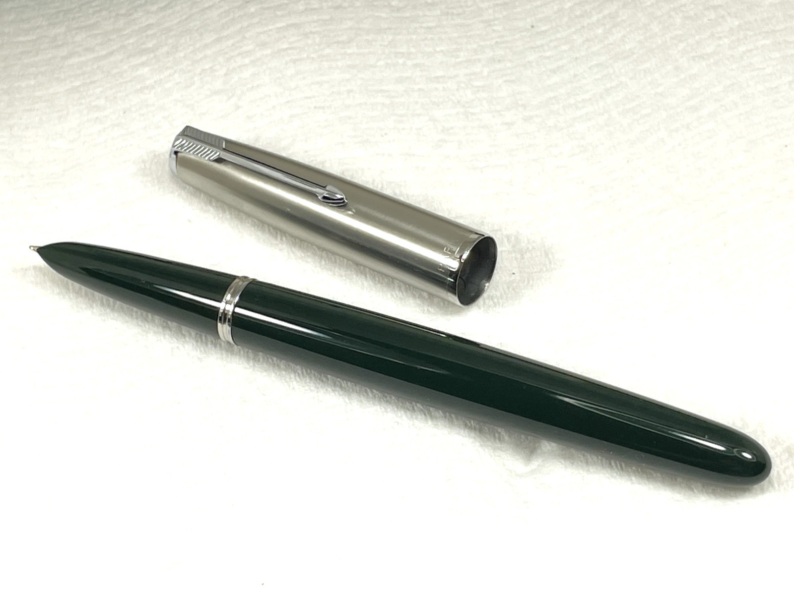 Vintage PARKER 51 Fountain Pen SET in Box ~ 1949 GREEN 6 Times Filler ~ Restored