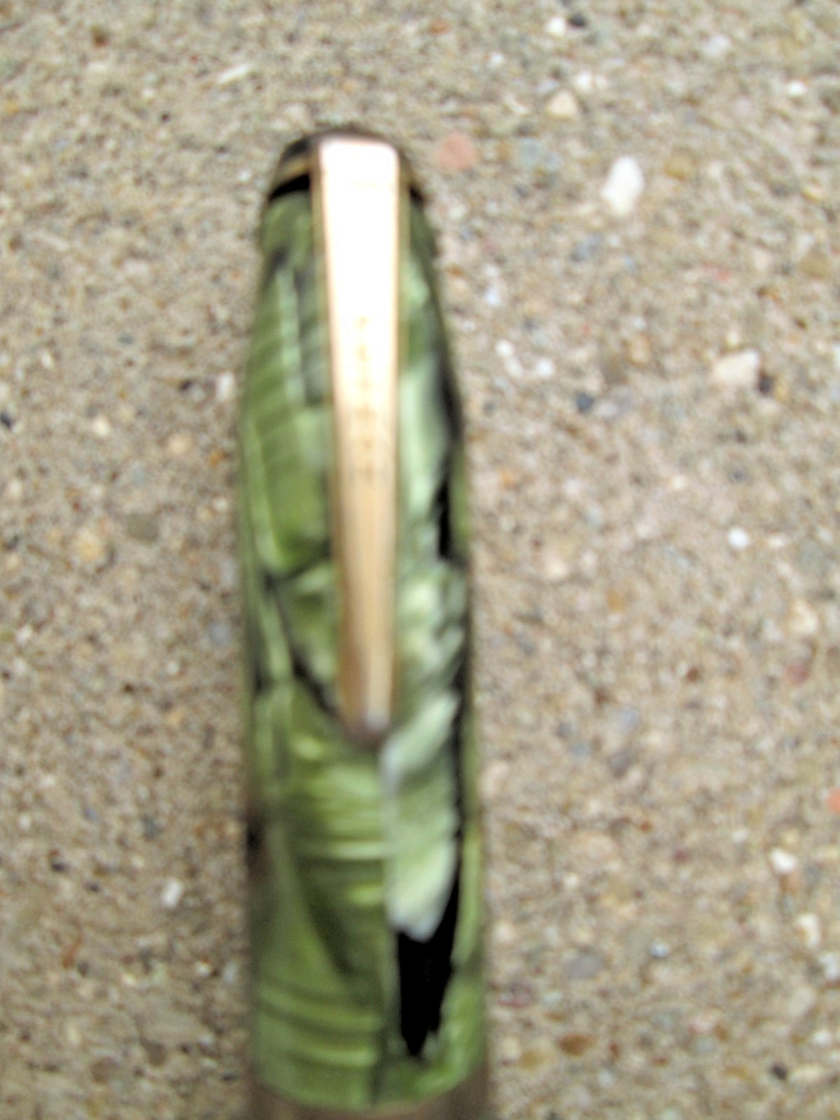 Penman USA Fountain Pen Green/Black Marbled Celluloid 14K Nib Lever Fill