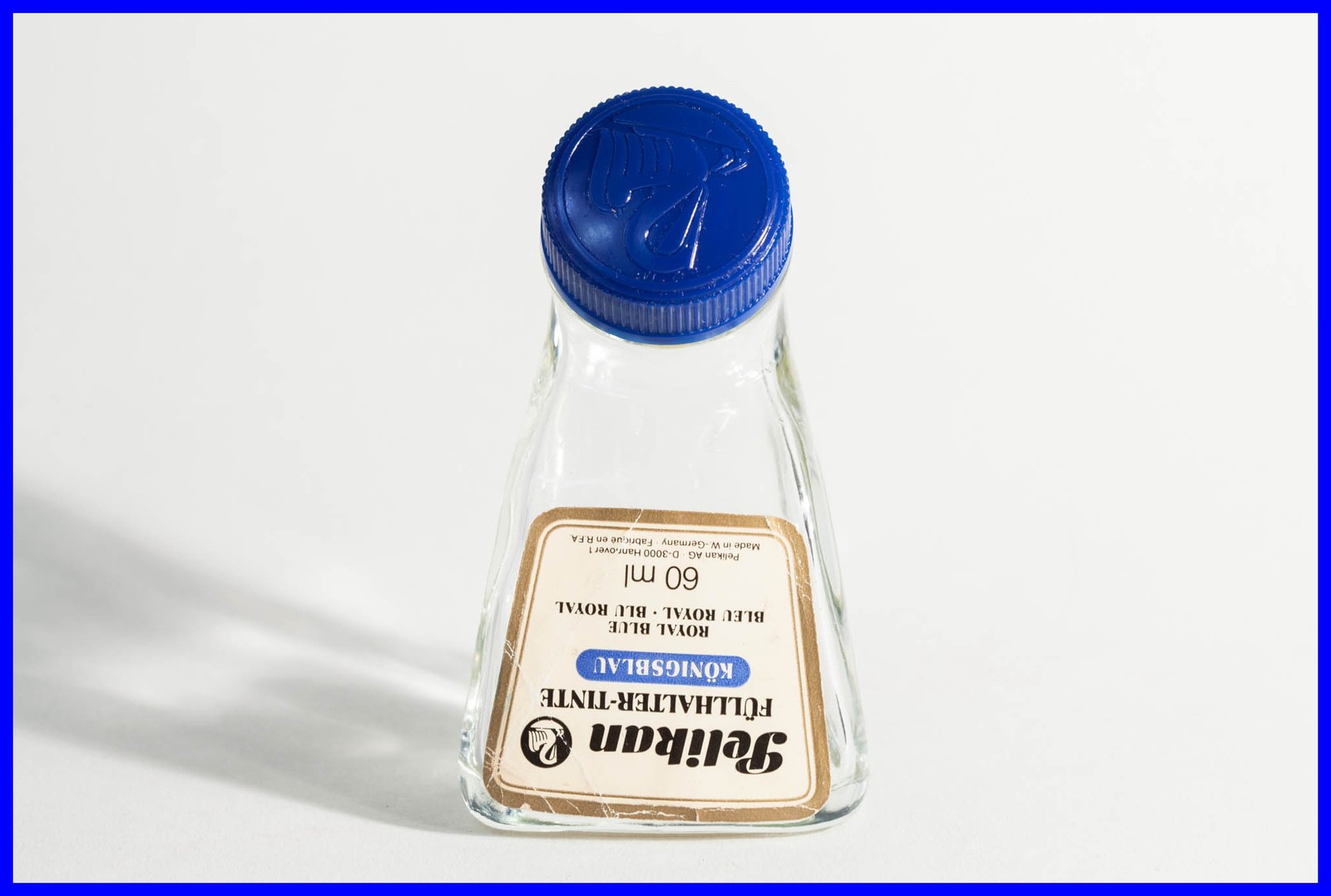 Pelikan 1960s Fountain Pen Ink Bottle 60ml Wagenfeld Design Royal Blue 71 Empty