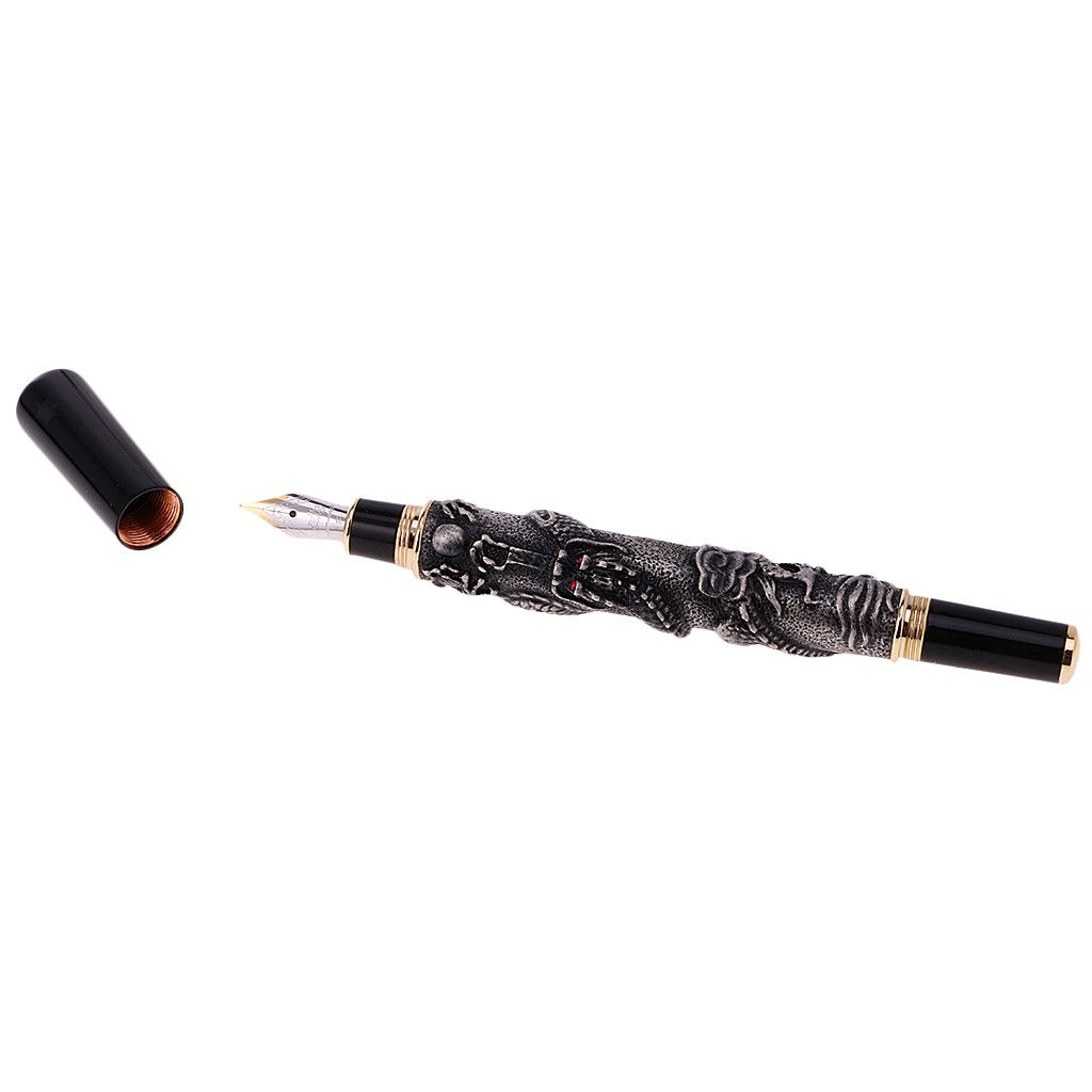 1 Piece Fountain Pen Jinhao Dragon / Bronze Bas Relief 0.7 Mm Nib