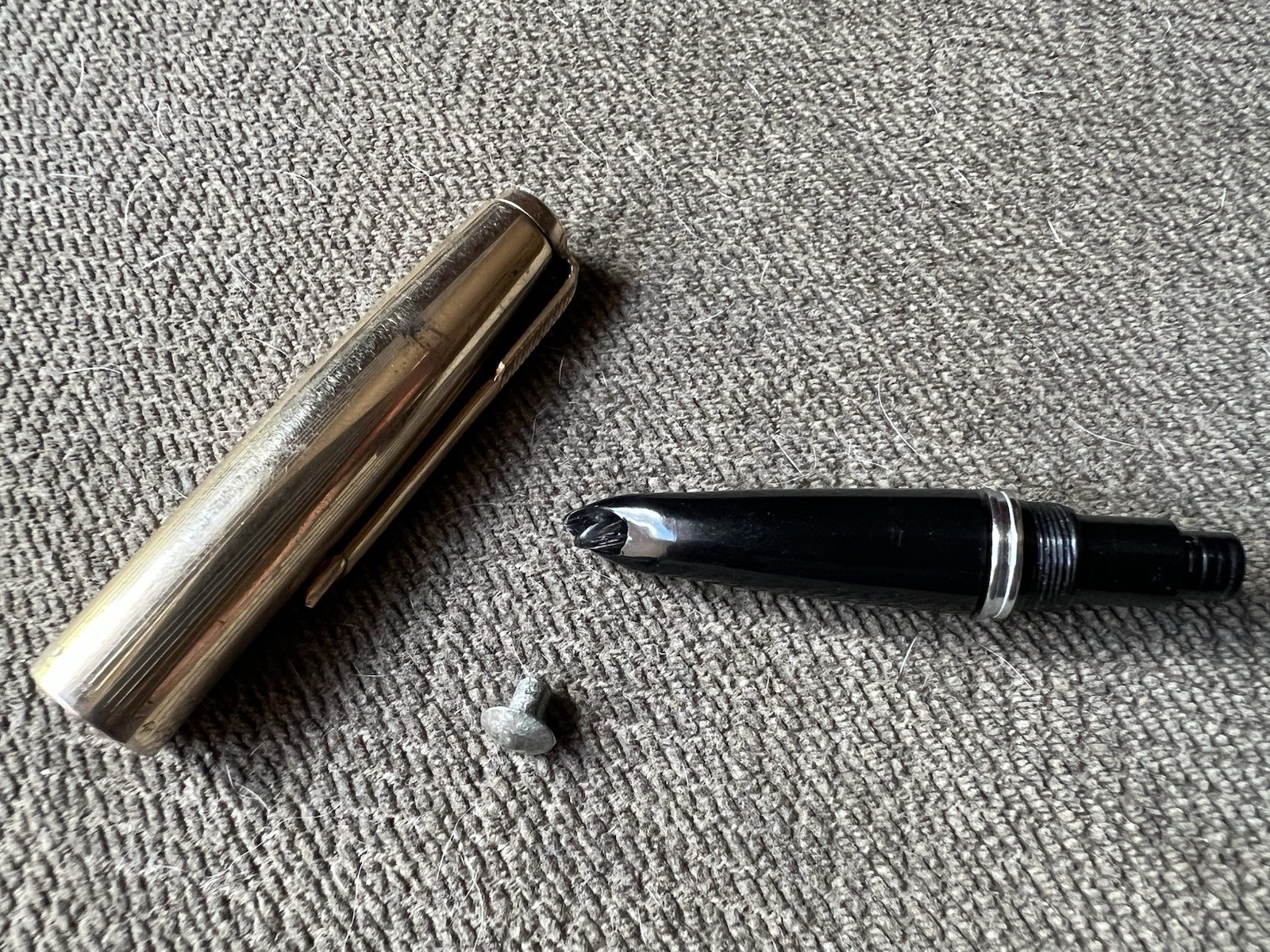 Vintage Parker 51 Fountain Pen Gold Filled Cap And Parts For Restoration