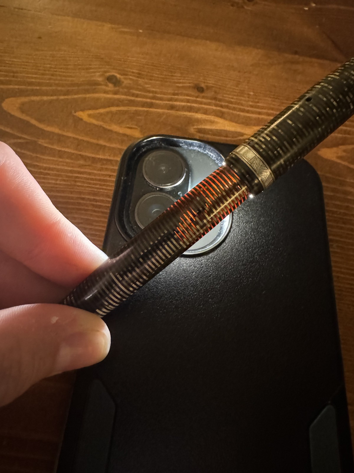 Vintage 1944 Parker Vacumatic Fountain Pen Silver Pearl As-is Great Clarity