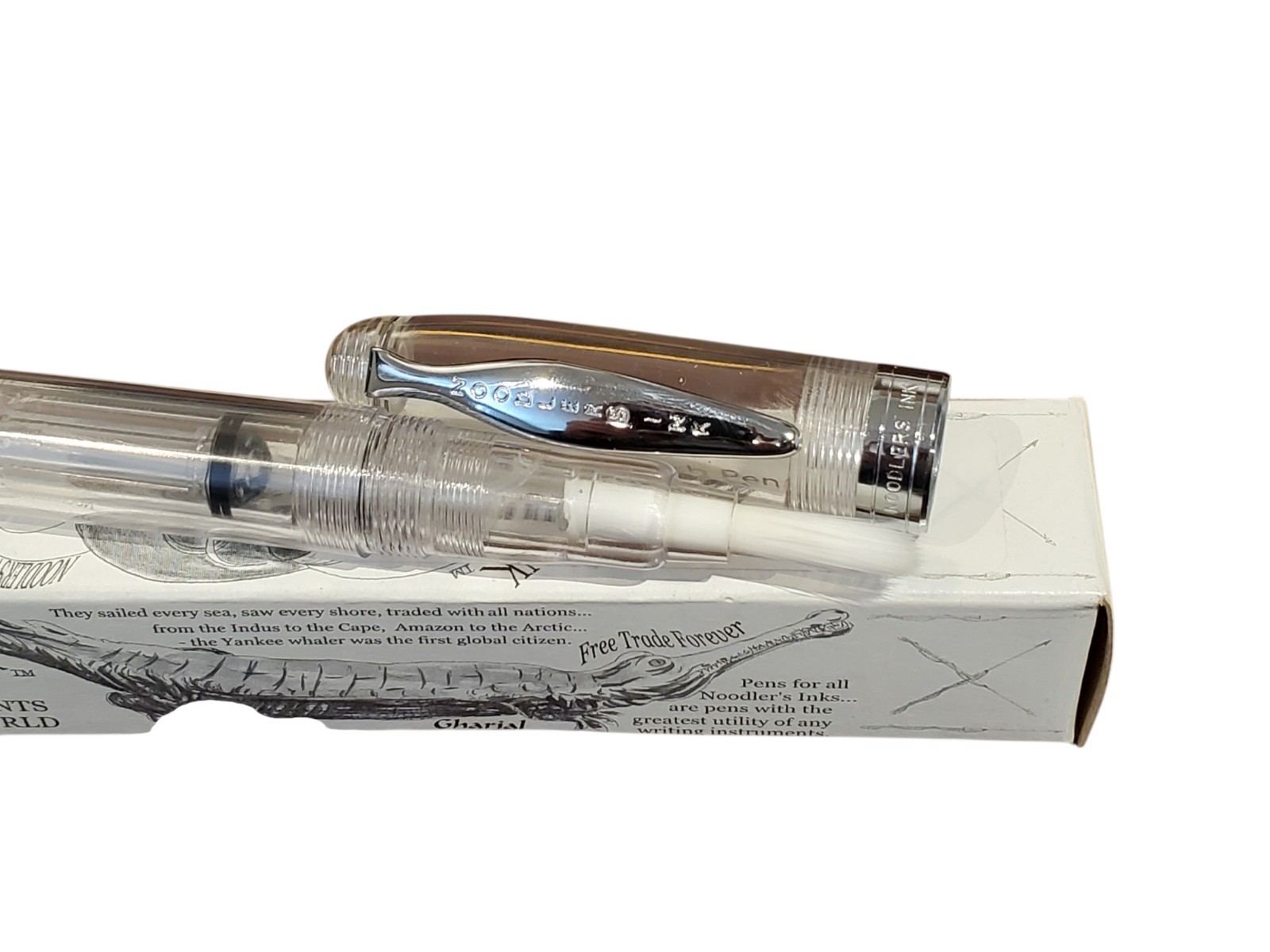 Noodler’s Ink Ahab Brush Pen in Clear Demo Ink Pump – NEW in Box