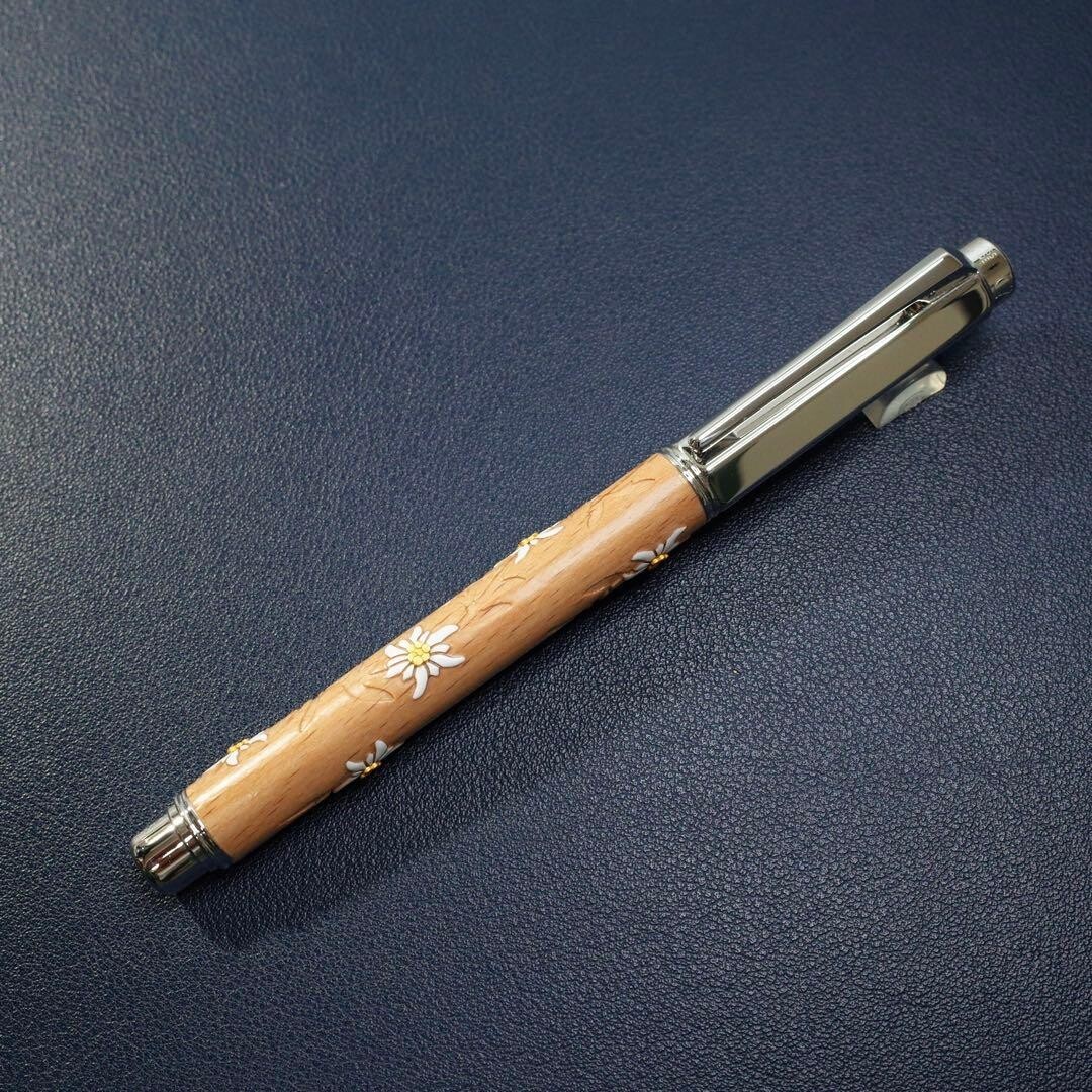 Caran d’Ache Varius Edelweiss Fountain Pen 18K Medium M Nib Limited Wood Boxed
