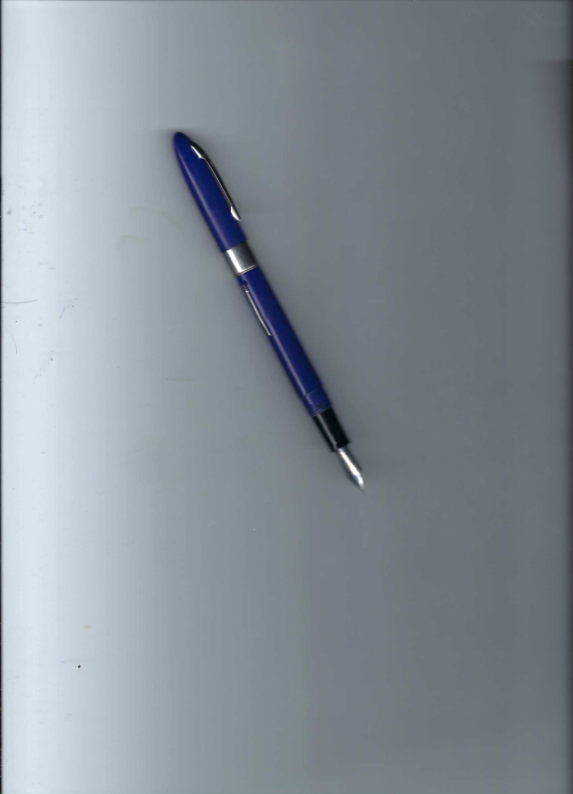 Vtg. Sheaffer Dark Blue Fineline Lever Fountain Pen W/#343Open Nib