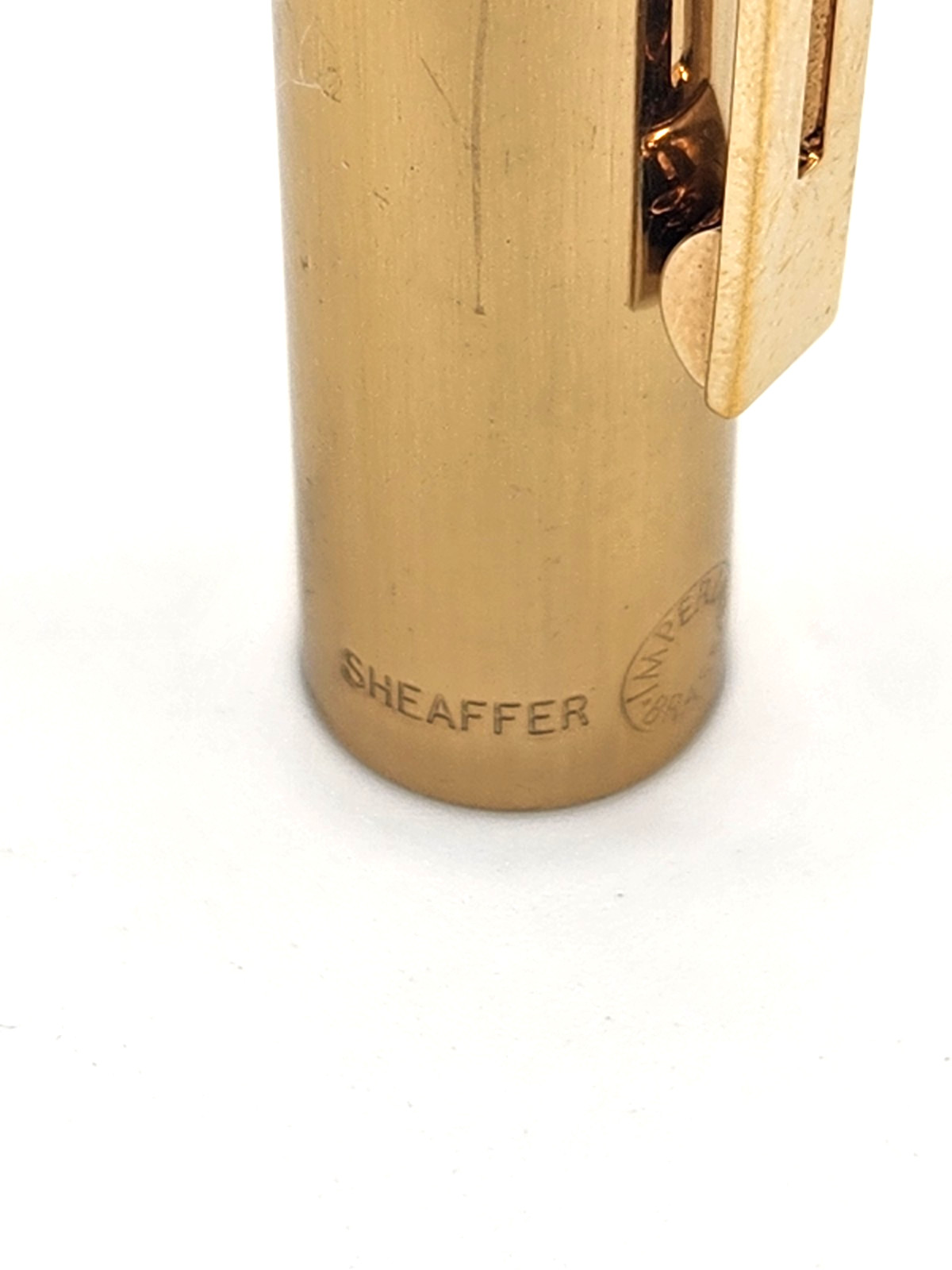 Sheaffer Targa 1020 Imperial Brass Fountain Pen 14K Gold Nib-70’s w/ Converter