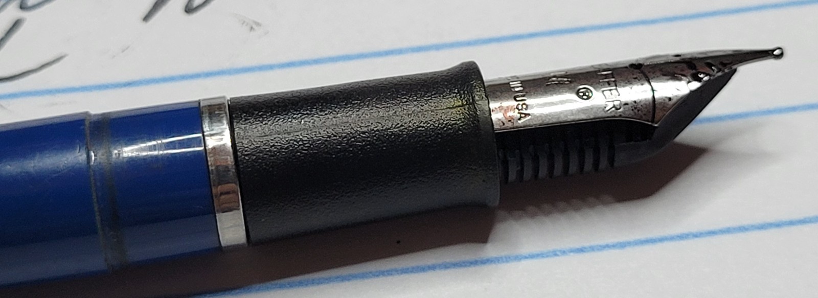 Vintage Sheaffer Cartridge Filler Fountain Pen Dark Blue M Nib 1970s