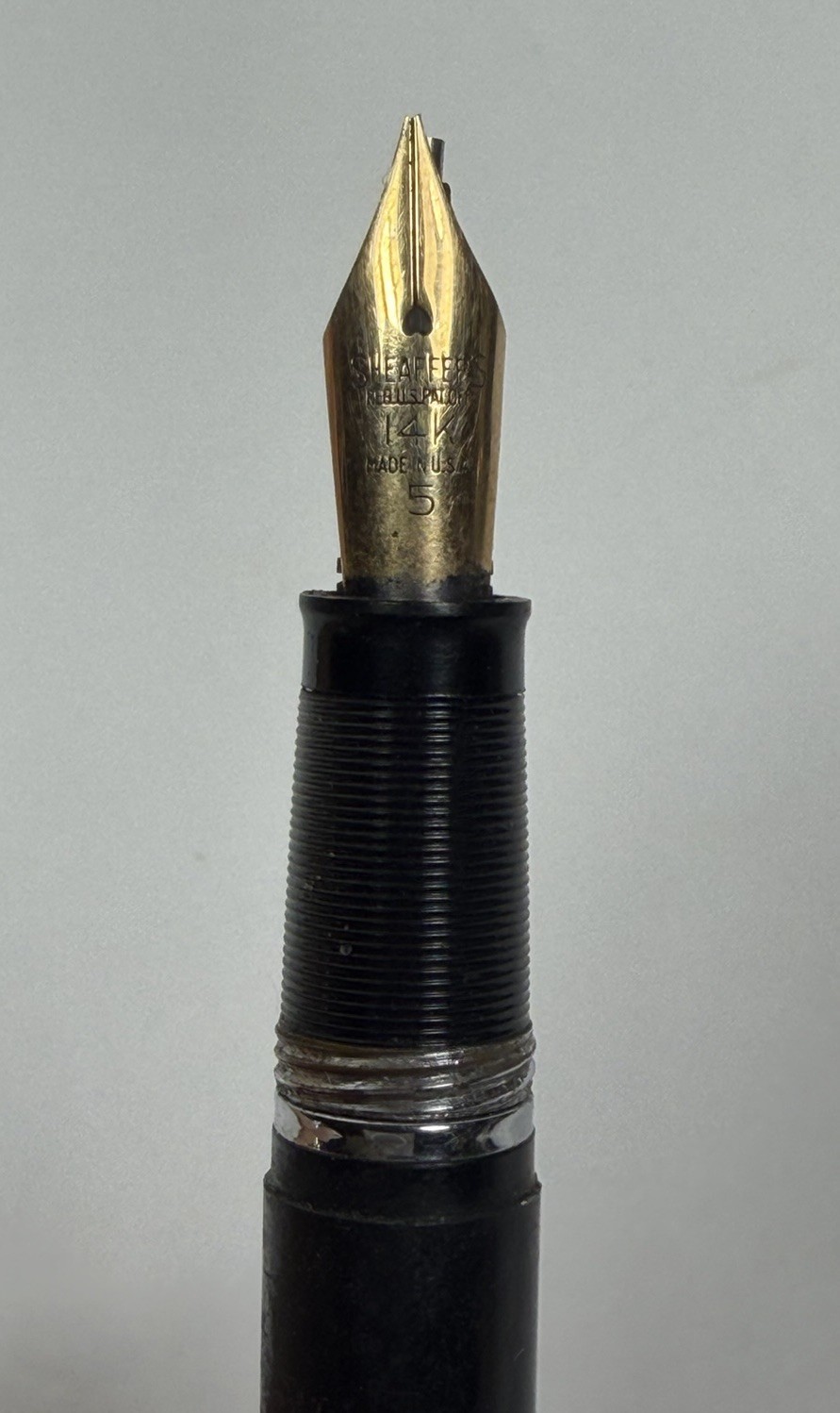 Vintage Sheaffer Fountain Pen Parts/Repair – Genuine 14K Gold #5 Nib – Black