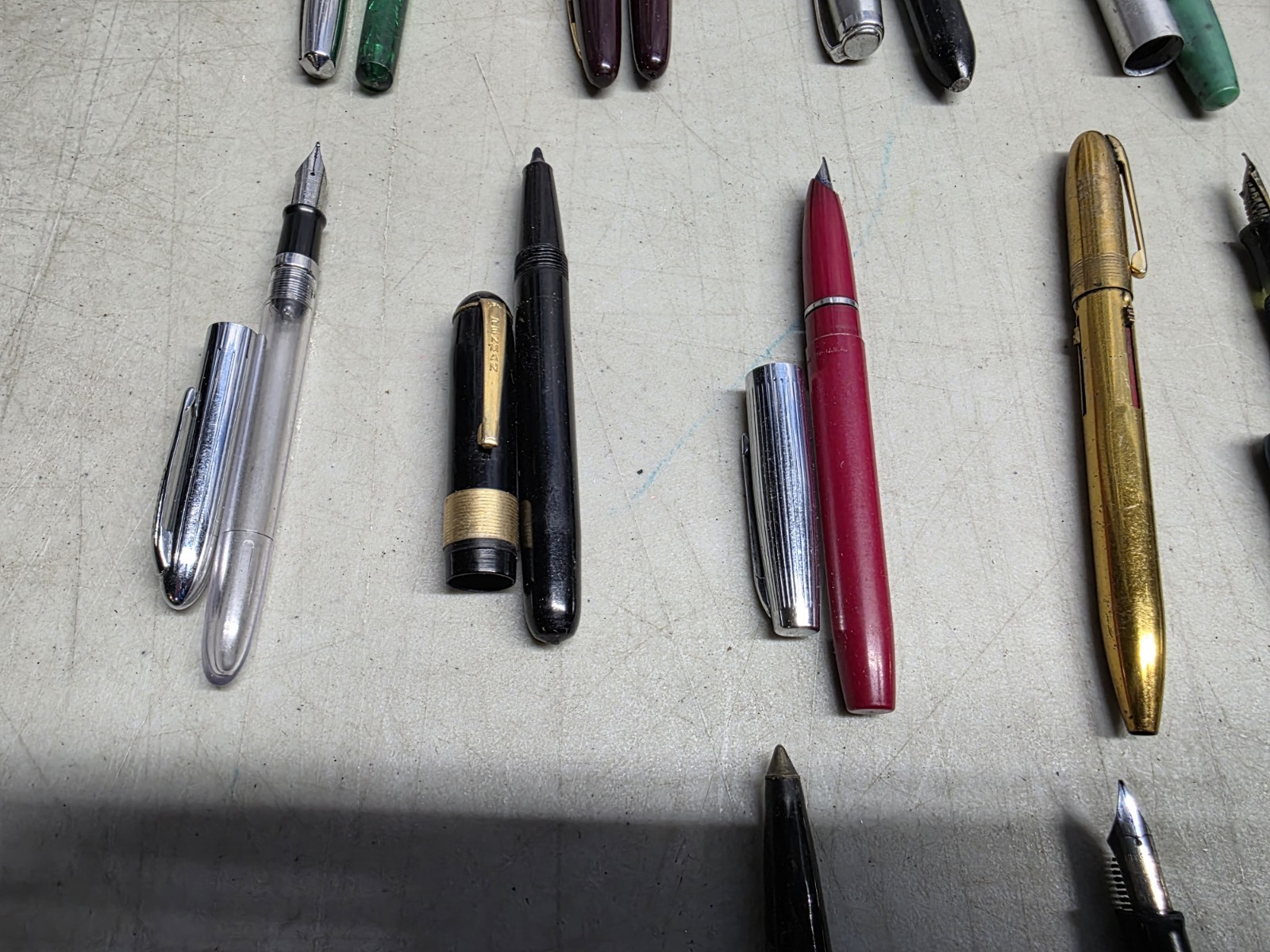 🔥 30+ Vtg Fountain Pens Collectible Gold Tip Various Brands Monogramed Used