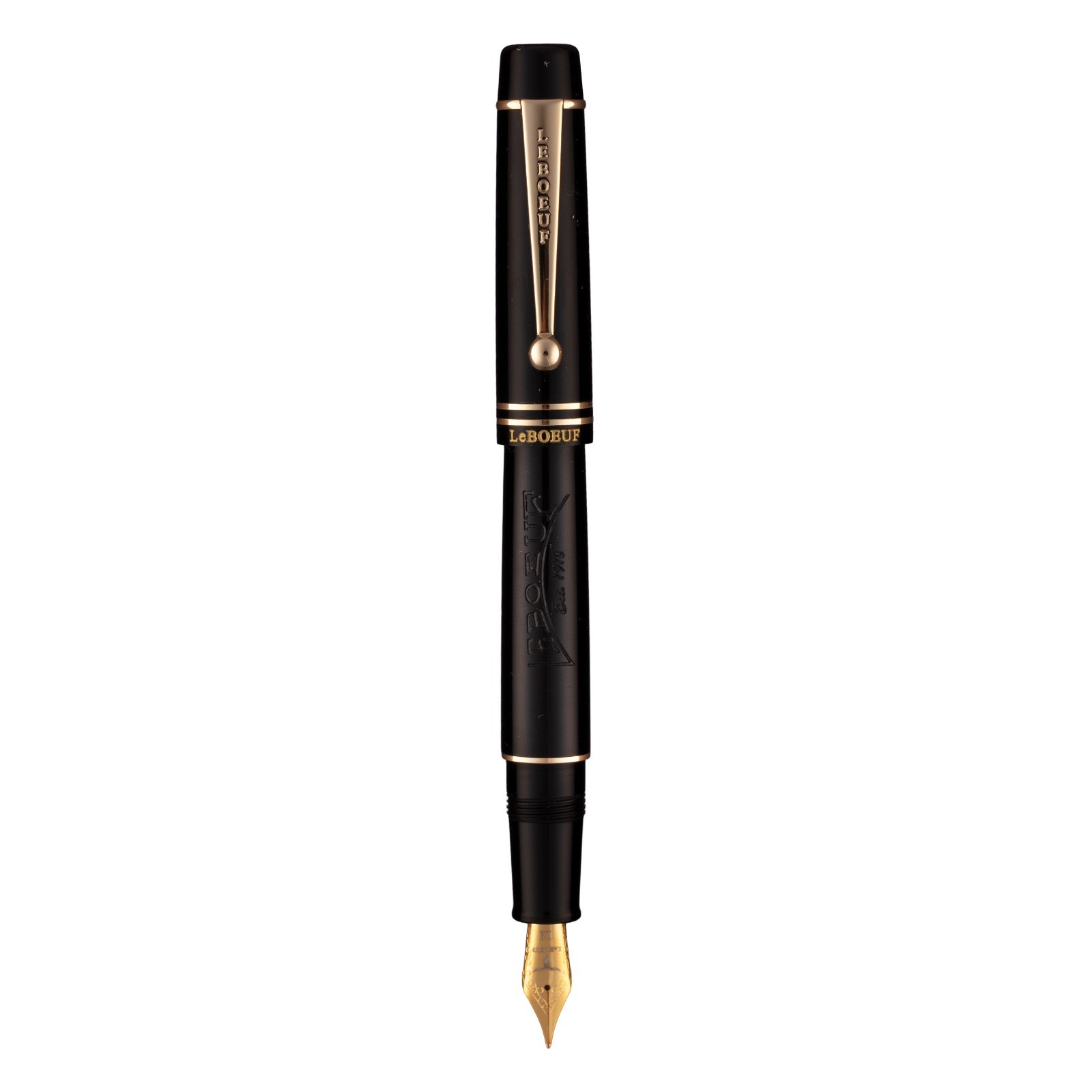 Brand New LeBOEUF Pilgrim Heritage Collection Licorice Black Fountain Pen F,M.B