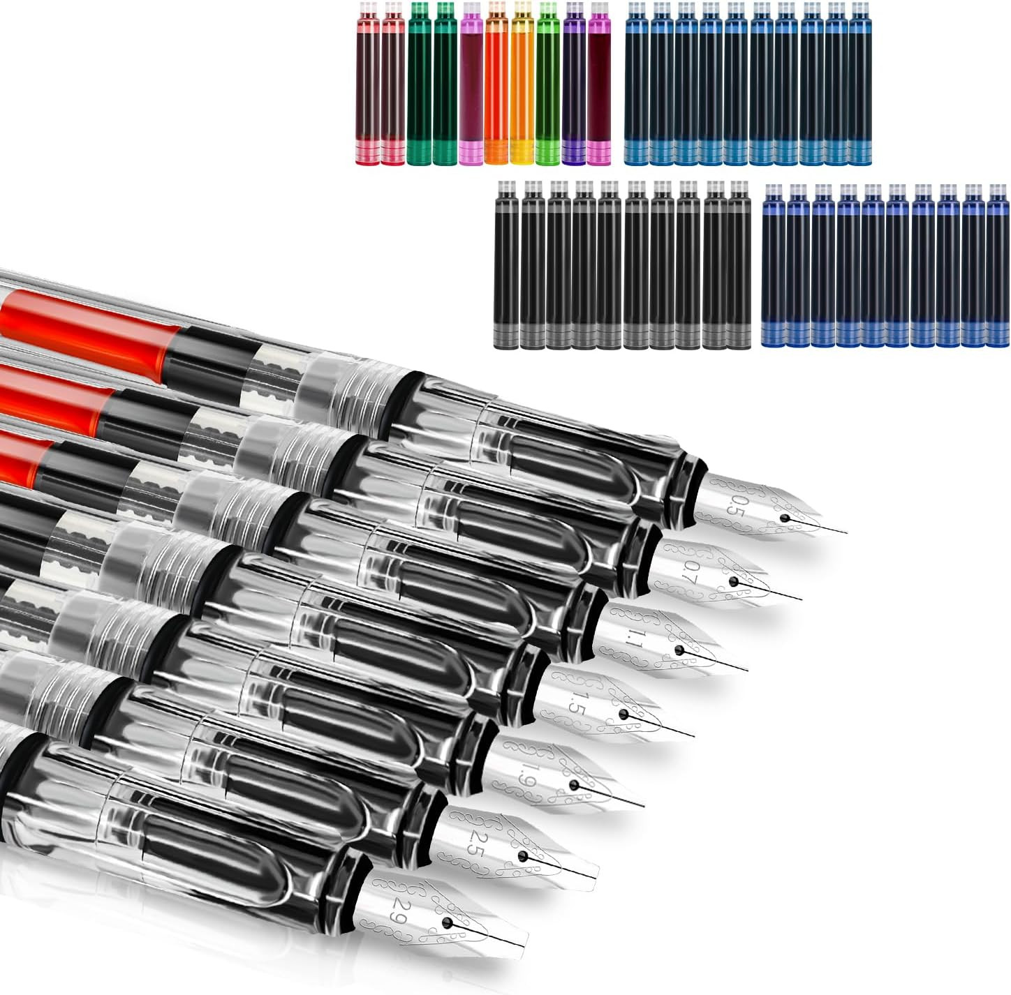Calligraphy Set, 7 Pcs Fountain Pen with Different Replaceable Nib and 40 Replac