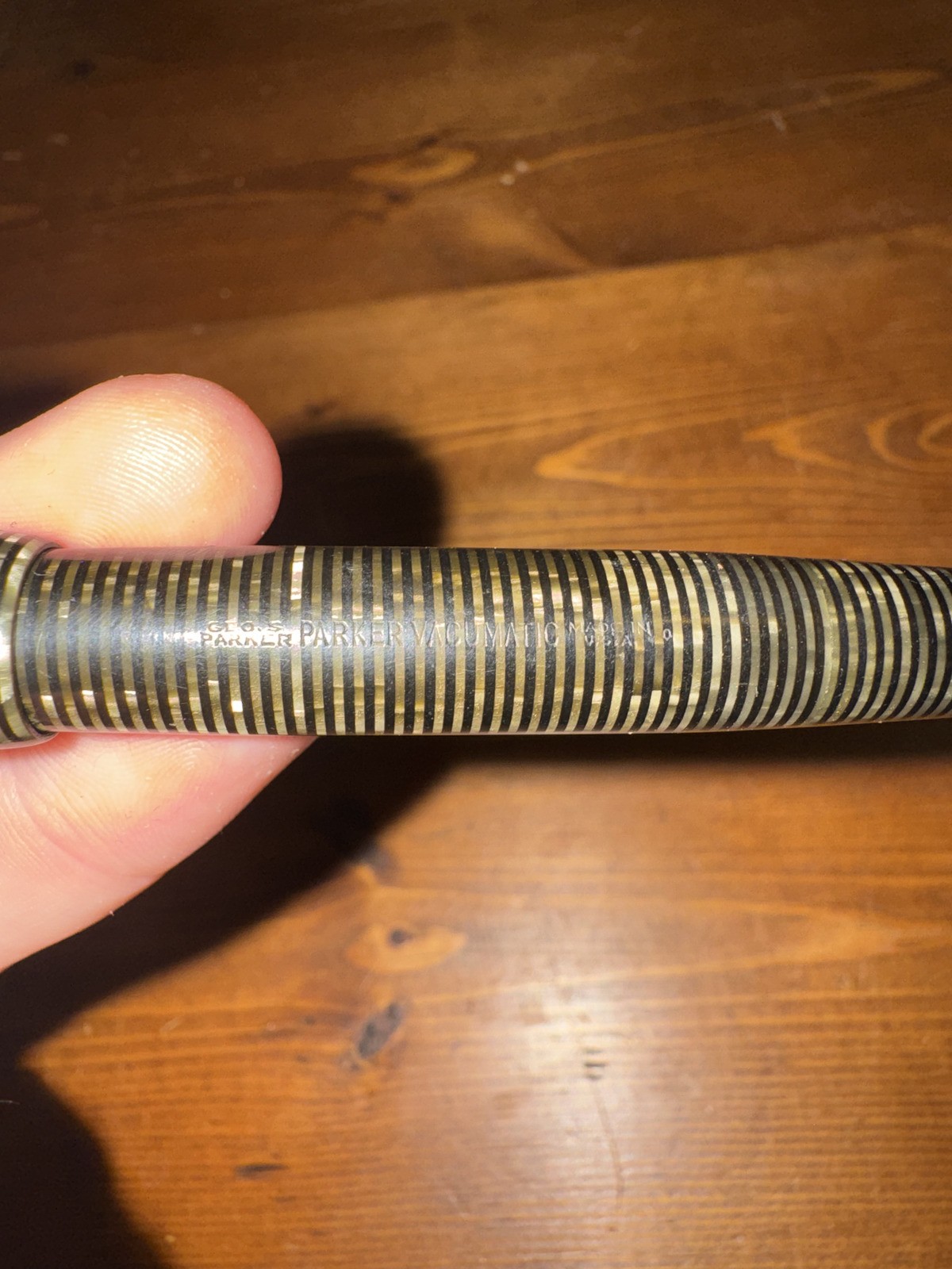 Vintage 1944 Parker Vacumatic Fountain Pen Silver Pearl As-is Great Clarity
