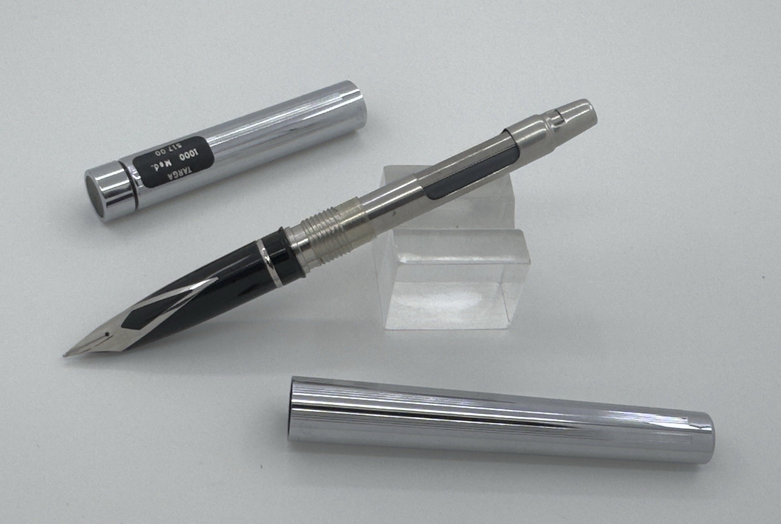 1981-84 Sheaffer 1000 Chrome Lined Targa Fountain Pen, M Nib, Converter – NOS