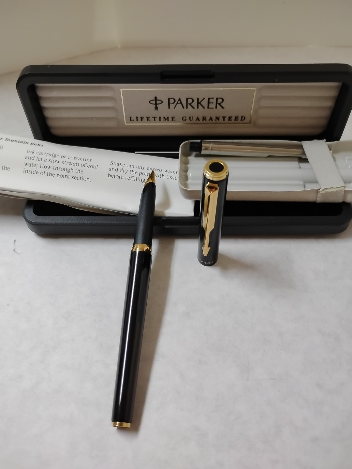 Parker 95 Fountain Pen France Black Medium Nib