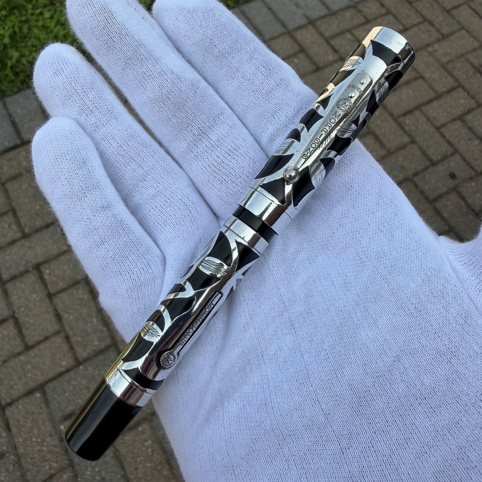 Morrisons No. 8 Sterling Silver Filligree Fountain Pen, 14k Flex Nib, Restored