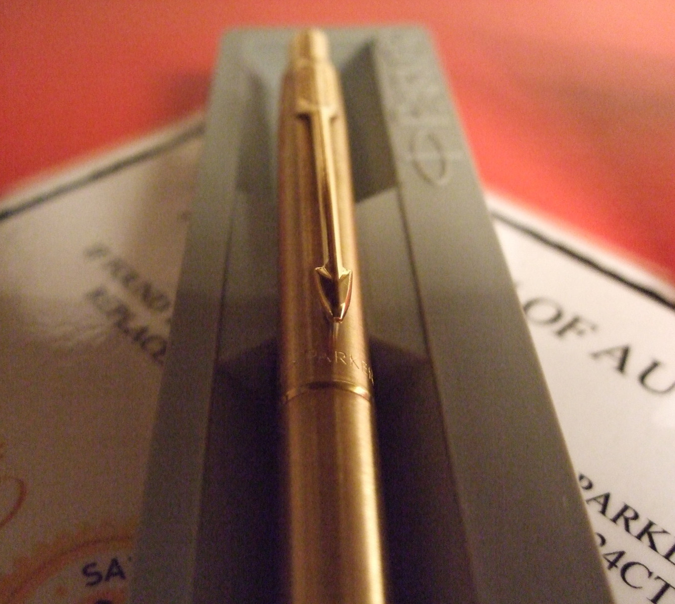 24Ct Gold Plated Parker Flighter Ball Point Writing Pen Gift Boxed – Blue Ink