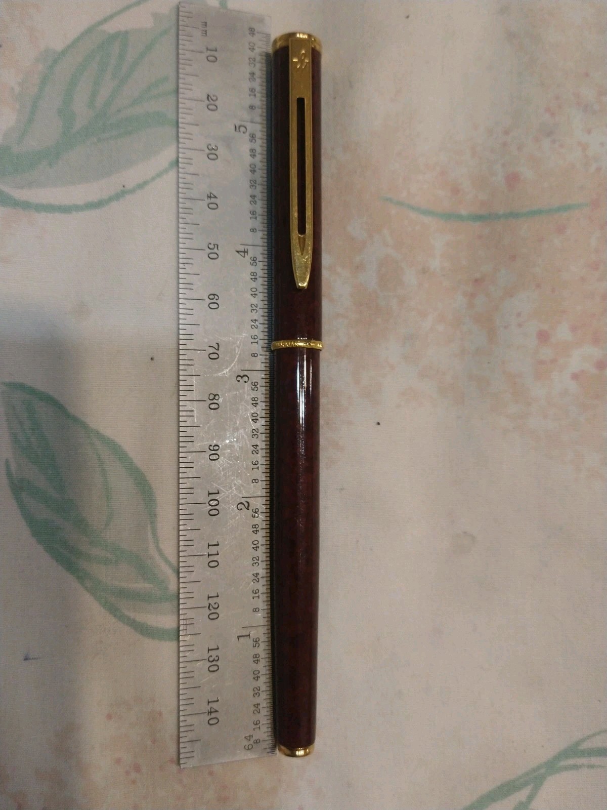 waterman Exclusive Brown Marble Laque Fountain With 18k Gold Fine Nib France