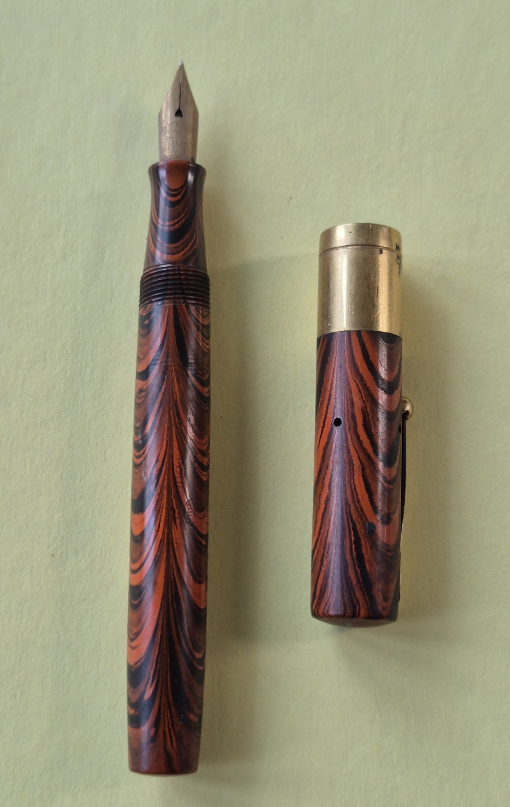 Vintage Waterman’s 1920’s Red Ripple Ideal Fountain Pen 52V