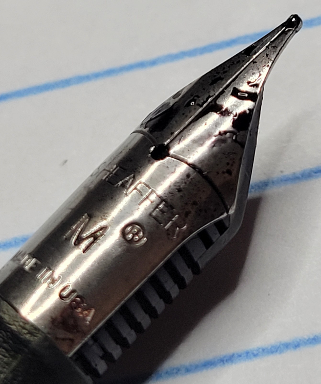 Vintage Sheaffer Cartridge Filler Fountain Pen Dark Blue M Nib 1970s