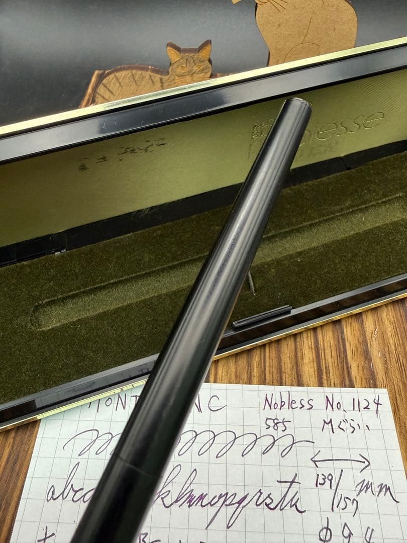 Rare MONTBLANC Noblesse No.1124 Fountain Pen Black Chrome 14K M Nib Vintage