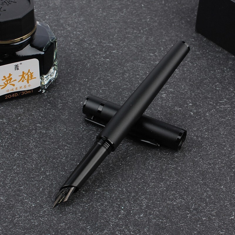 Hero H605C Metal Fountain Pen Iridium Fine F/0.5mm Nib Rotary Ink Absorber #MJ