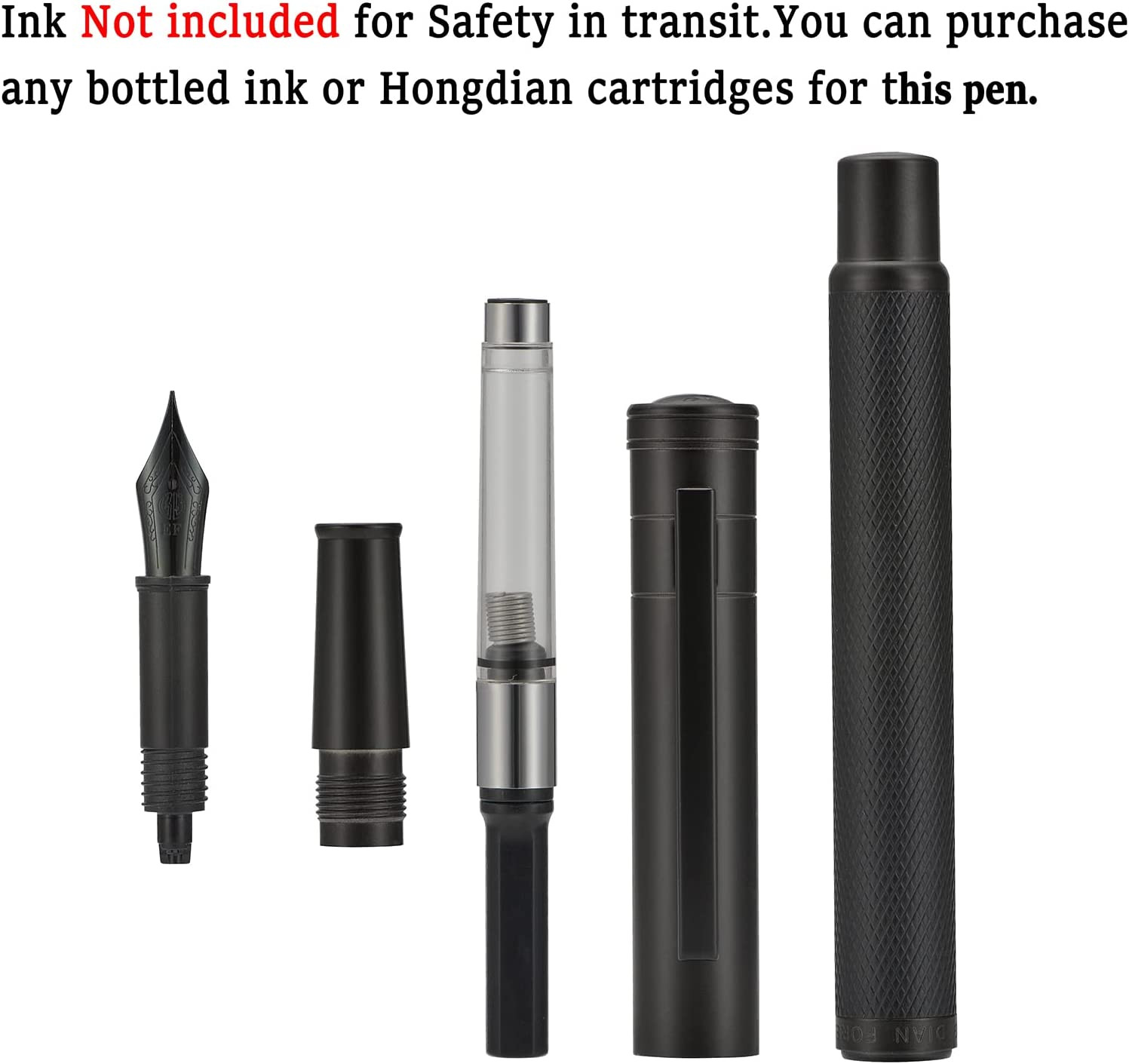 Matte Black Forest Fountain Pen Extra Fine Nib Classic Design with Converter and
