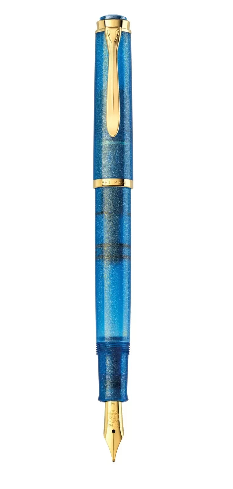 Pelikan Classic M200 Fountain Pen in Golden Lapis – Medium – M Nib new model