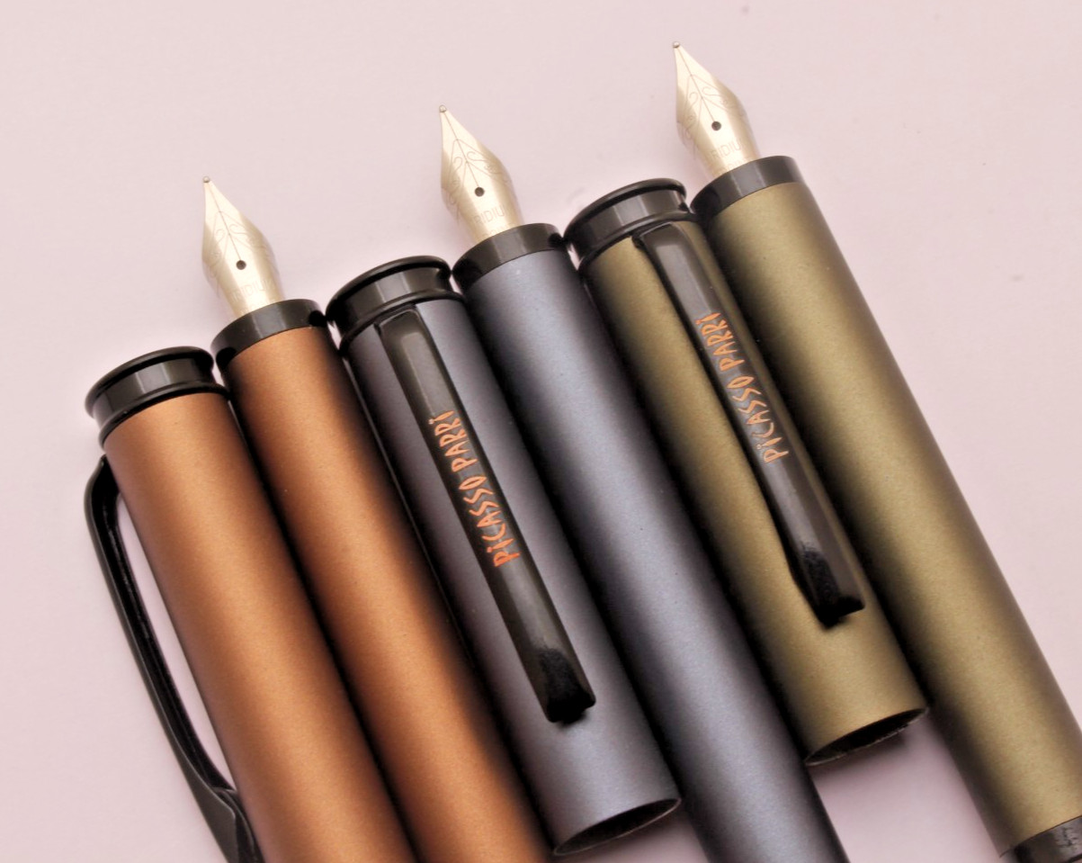 SET OF 6 MAGNETIC CAP SYSTEM FOUNTAIN PENS MINI SIZE METAL BODY PENS NEW