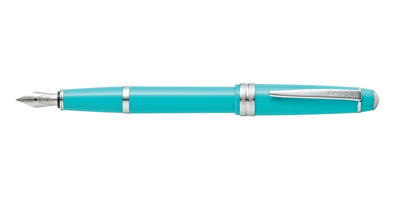 Cross Bailey Light Fountain Pen Med Pt Polished Teal Resin New In Box AT0746-6m