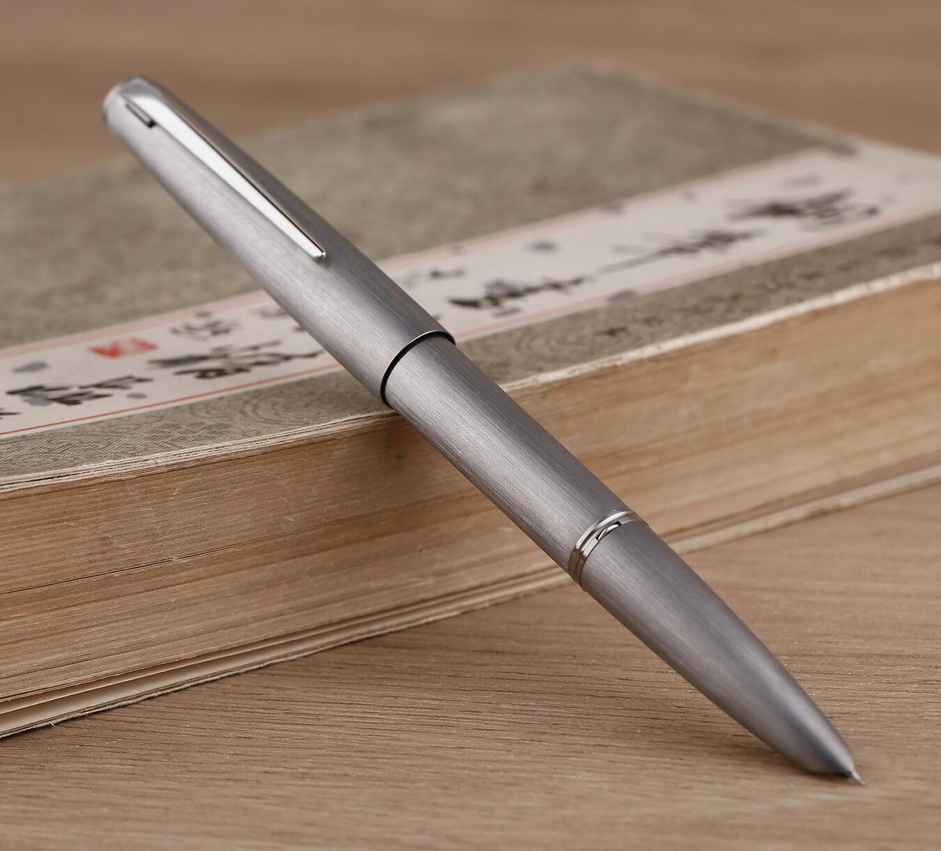 Majohn Ti200 titanium alloy Fountain Pen Fine nib with Converter, Bright / Matte