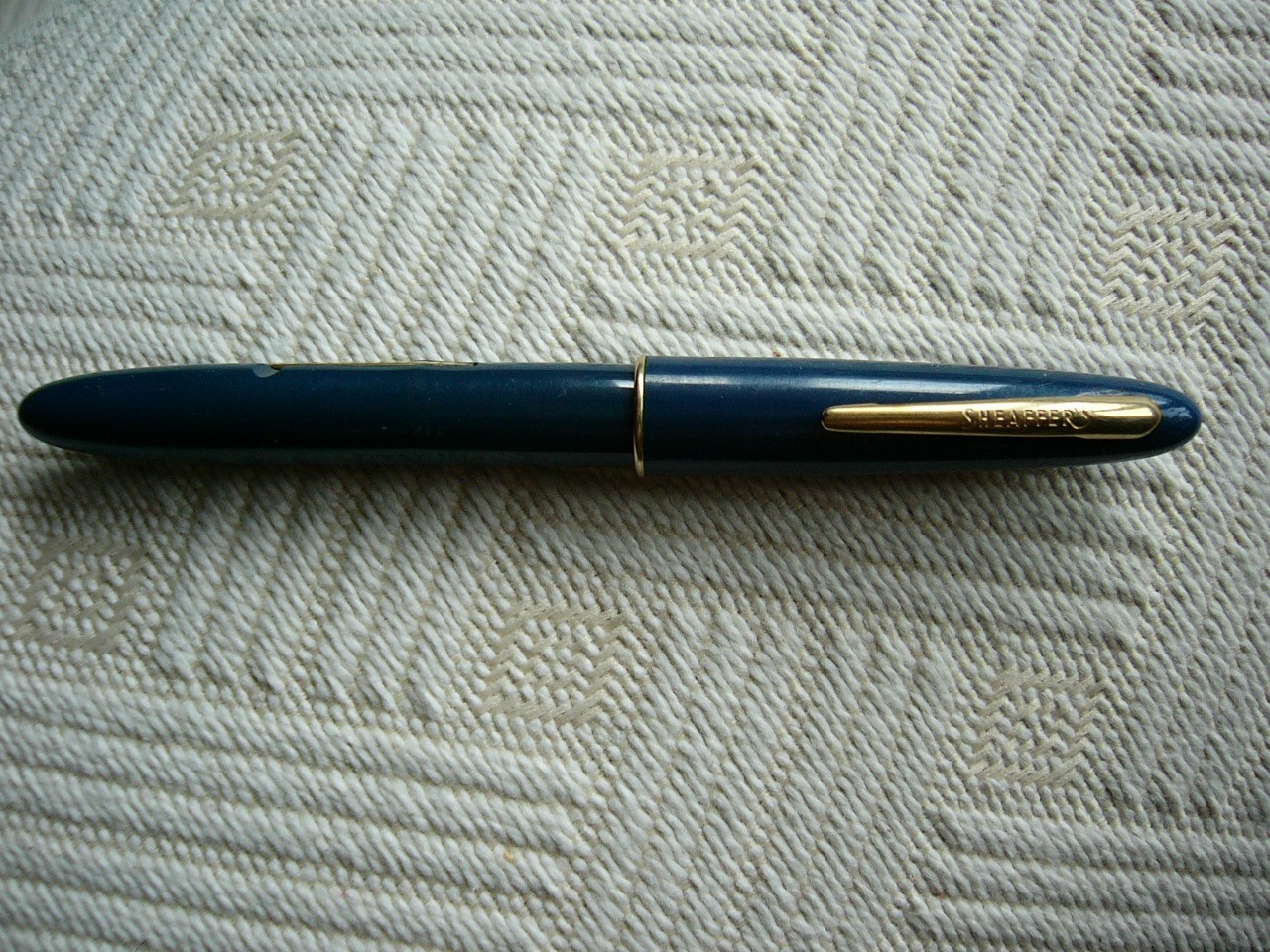 Vtg Sheaffer’s 350 Fountain Pen Dark Blue 14k Gold Nib # 33 Lever Fill USA