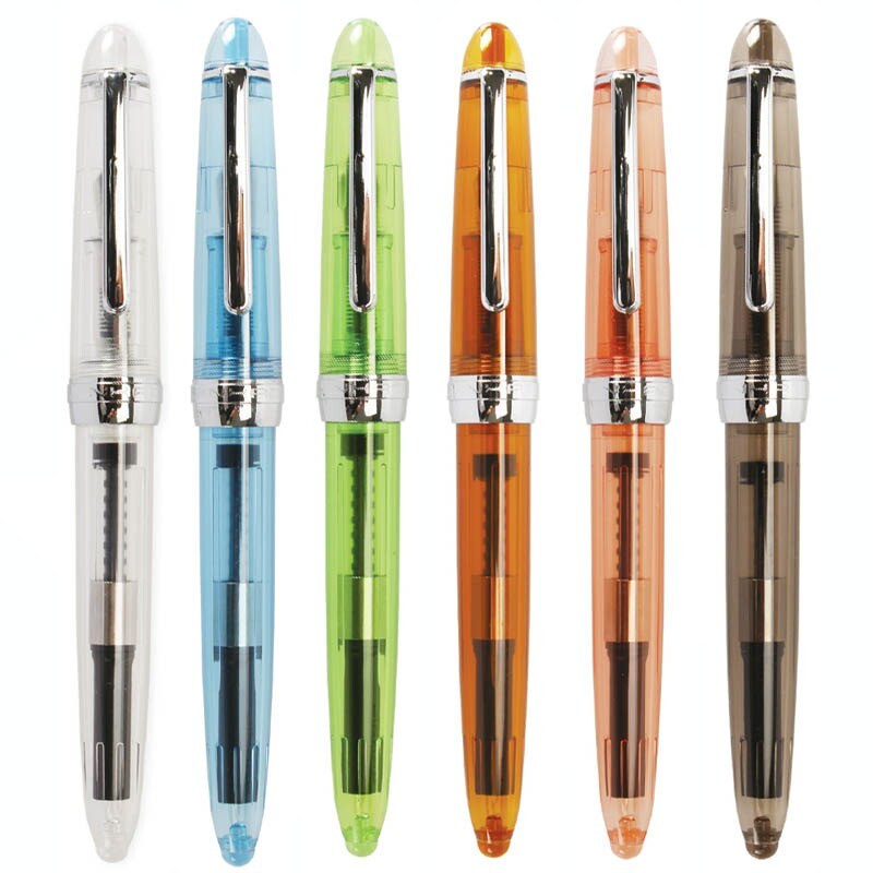 Jinhao 992 Transparent Plastic Fountain Pen Screw Cap Fine Nib 0.5mm Writing #MJ