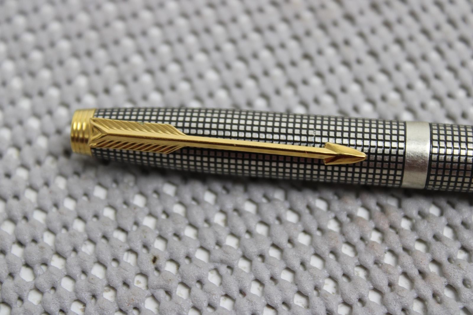 Parker Sonnet Fountain Pen France Starling Silver 925 E.II Gold 18Kt