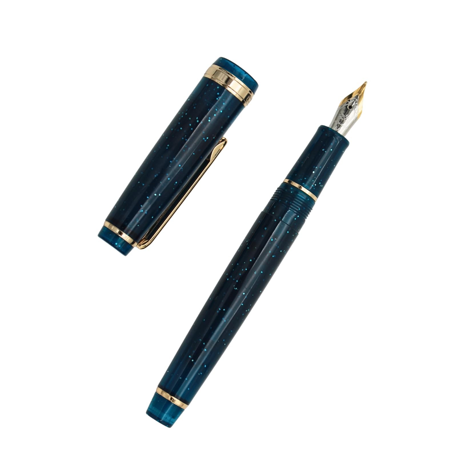 Jinhao 82 Fountain Pen – Acrylic Material Pen Barrel, Iridium Fine Nib with I…