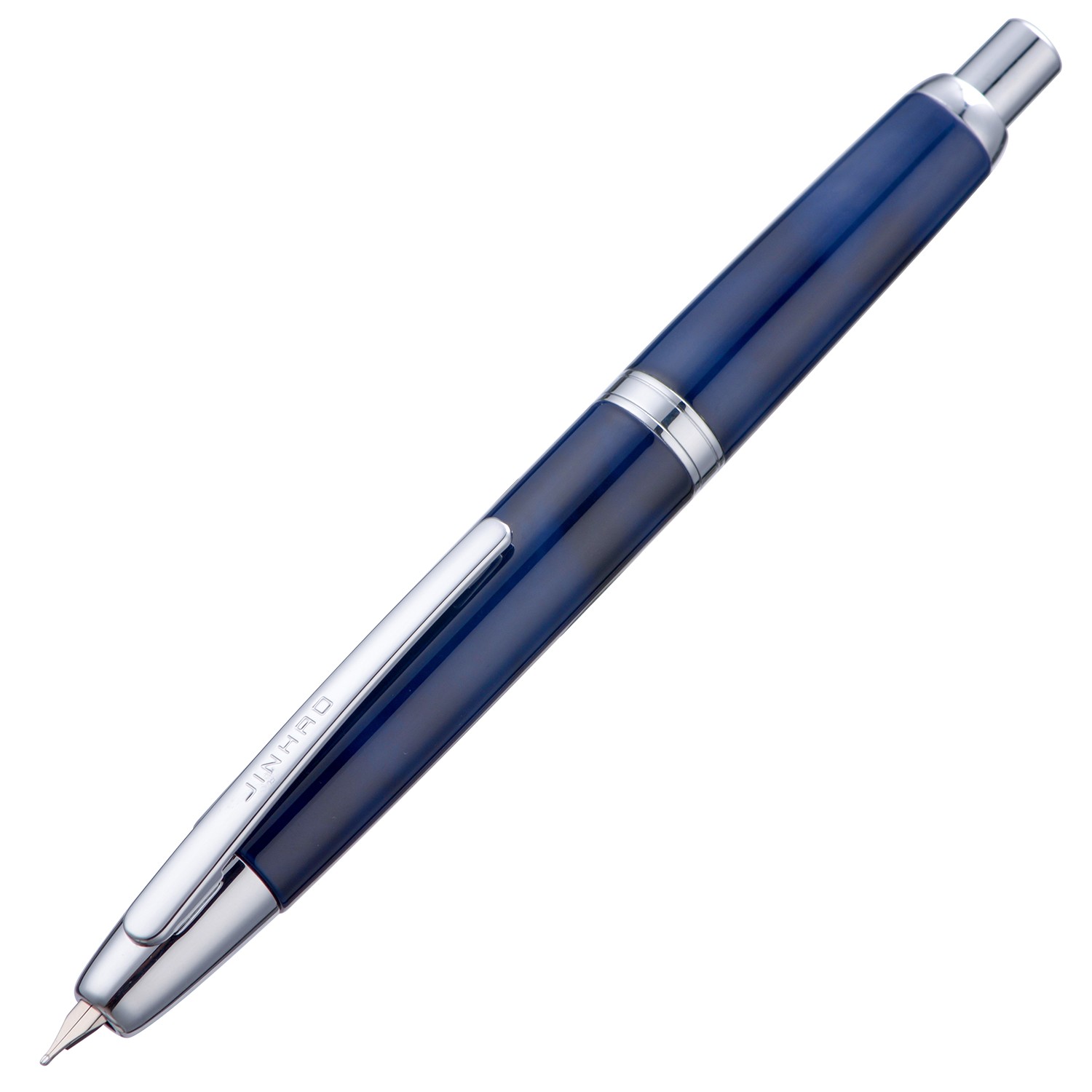 Jinhao 10 Press Retractable Fountain Pen EF/F/M Nib Dark Blue Marble Writing Pen