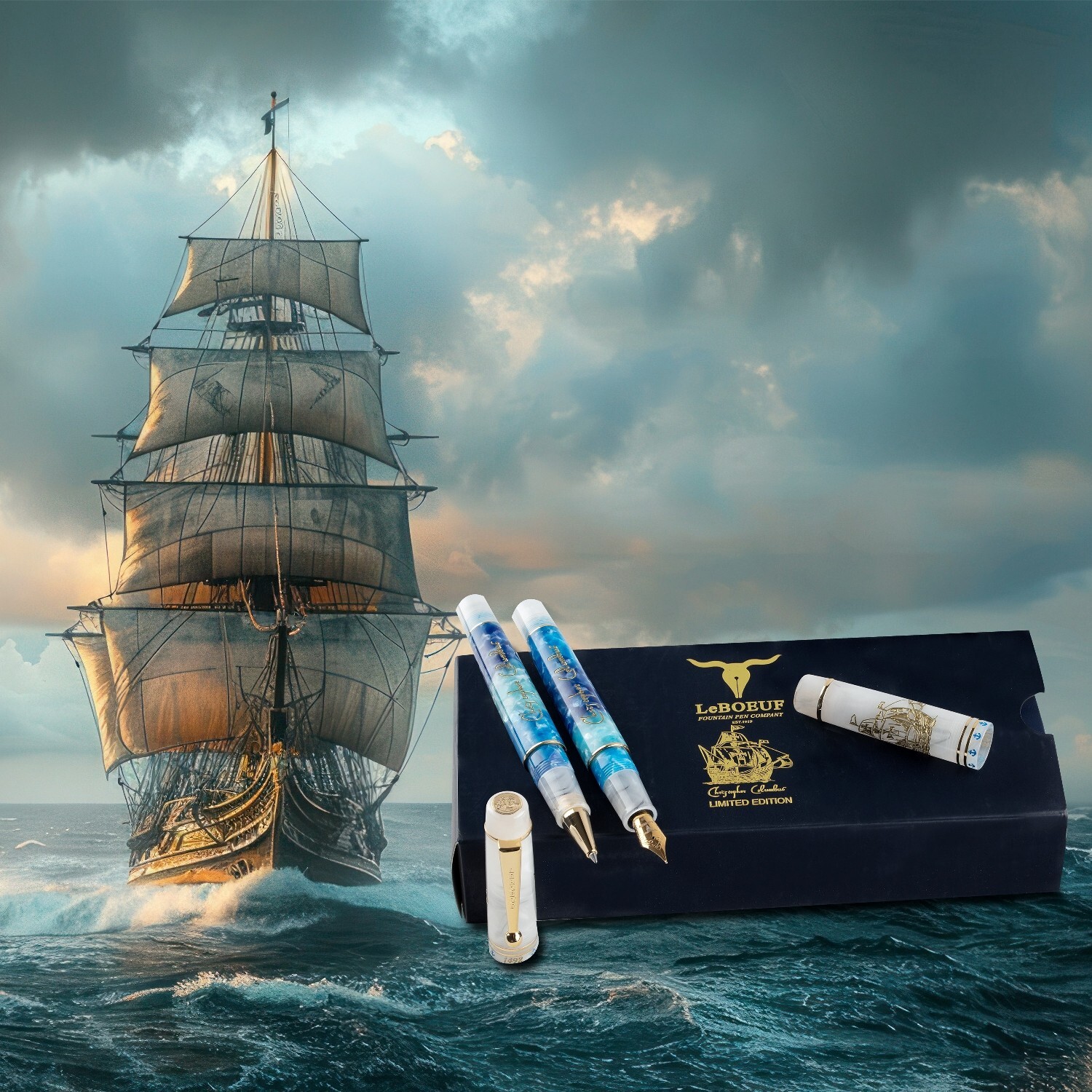 New LeBOEUF Christopher Columbus Limited Editin Fountain Pen F or M or B nib
