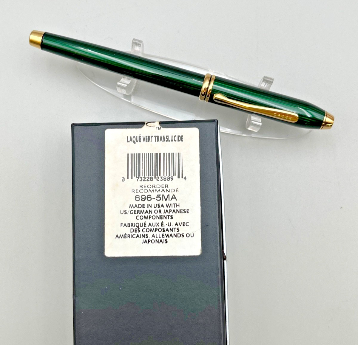 Cross Townsend Translucent Green Lacquer Fountain Pen 14K 585 M-Nib 🇺🇸 696-5MA