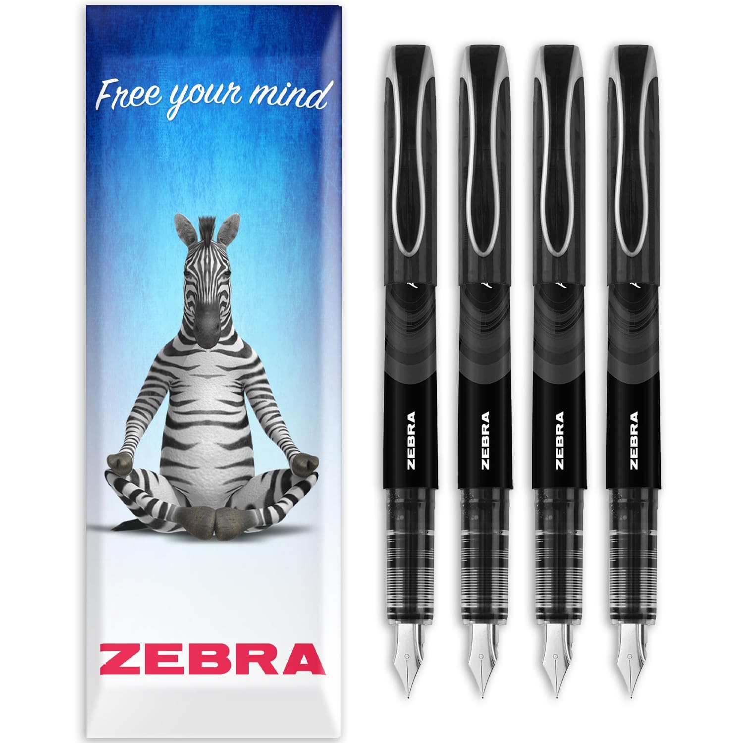 Zebra Fuente – Disposable Fountain Pen – 1.0mm 1 Count (Pack of 1), Black