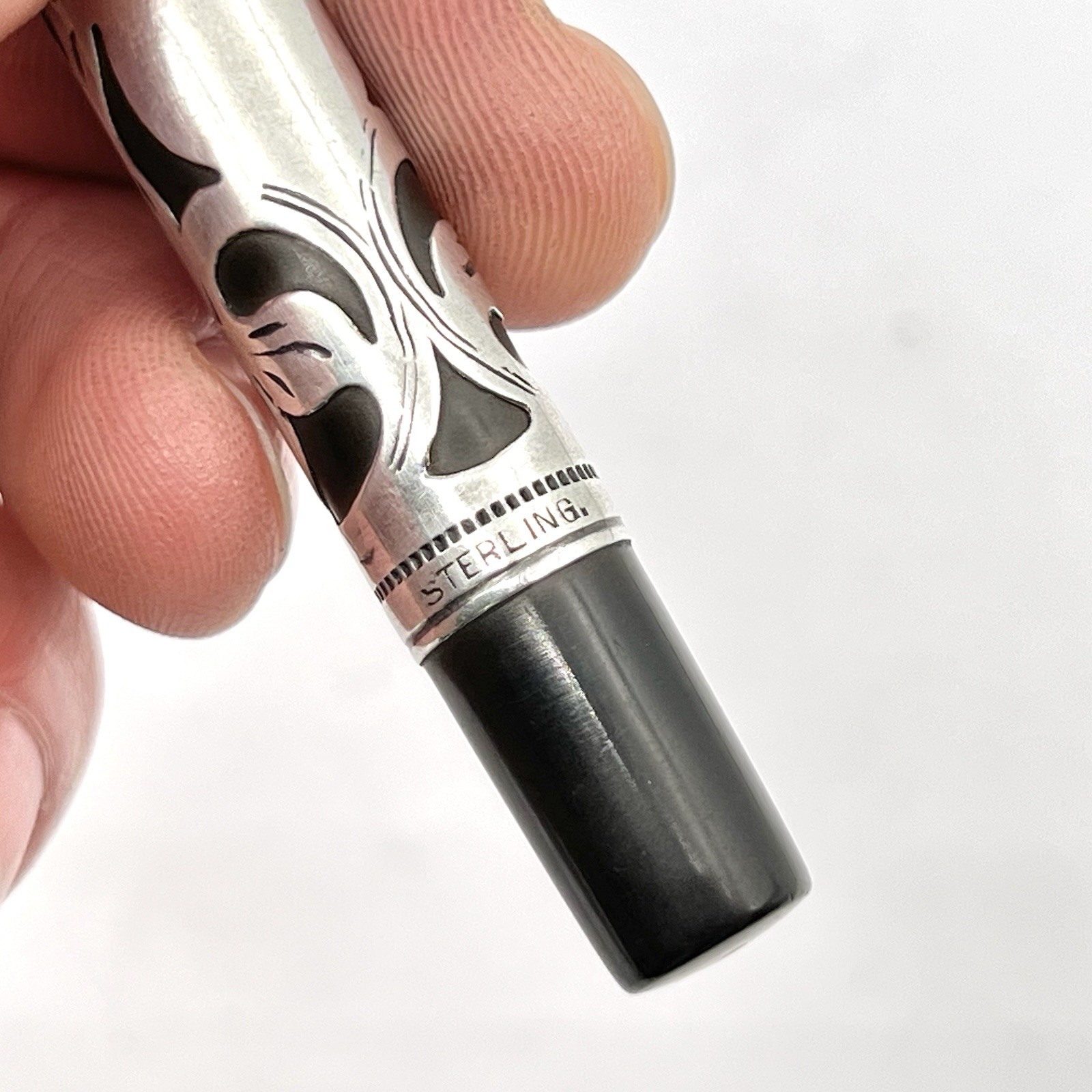 SOLD AS IS Waterman 412 Fountain Pen Trefoil Vine Sterling Overlay Squar G2U