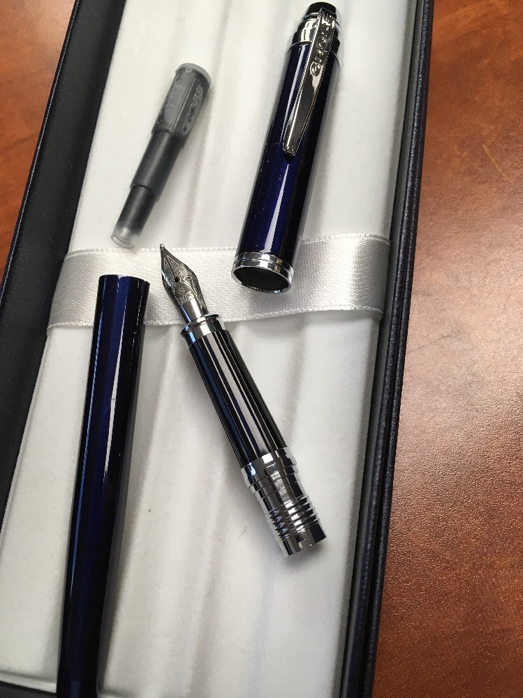 Cross Helios Blue Lacquer “M” Nib Fountain Pen