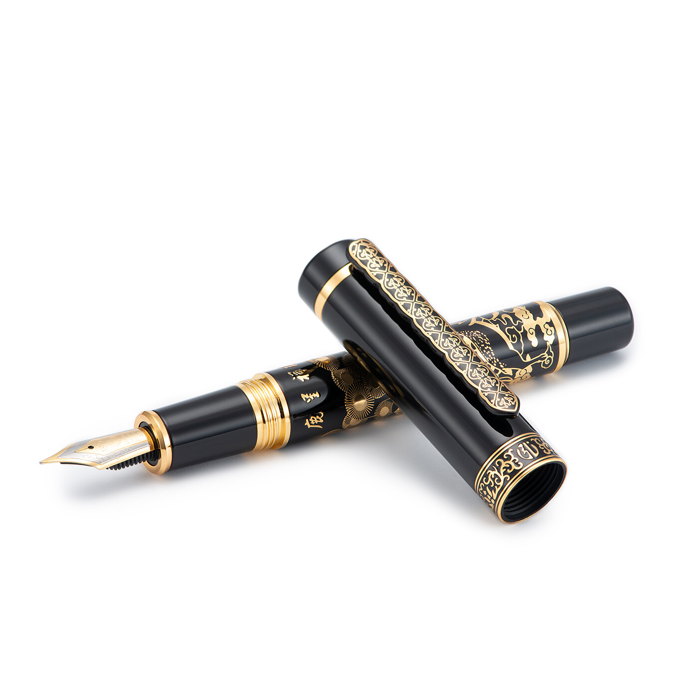 Hongdian 8037 Metal Fountain Pen with Ink Converter Deer Painting EF/F Nib Pen
